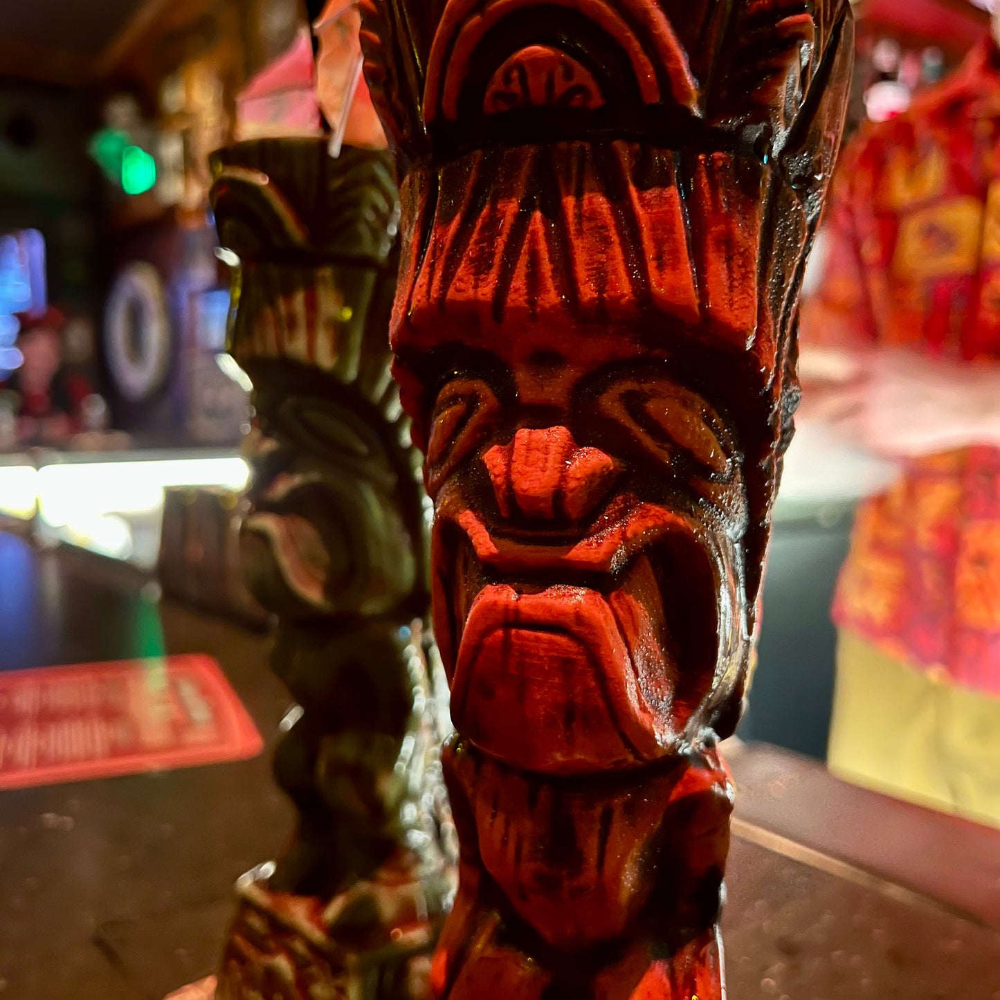 Journey to Hawaii Tiki Mug - Lava Orange Limited Edition of 300, designed by Lost Tiki, Jeff Granito, Thor, and sculpted by Thor - Ready to Ship! (FREE SHIPPING in U.S.)