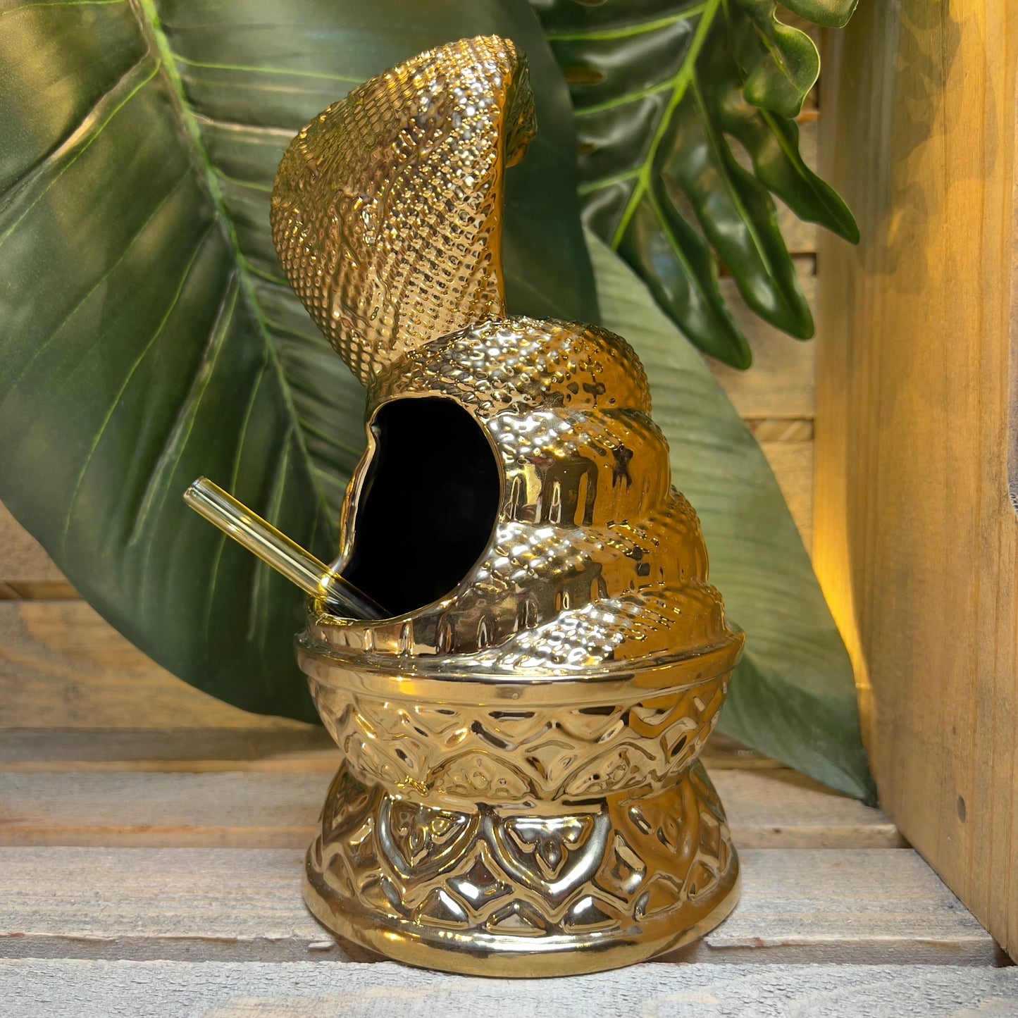 Golden Cobra Idol Tiki Mug, designed and sculpted by Thor - Ready to Ship! (FREE SHIPPING in U.S.)