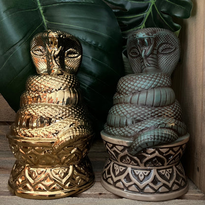 Golden Cobra Idol Tiki Mug, designed and sculpted by Thor - Ready to Ship! (FREE SHIPPING in U.S.)