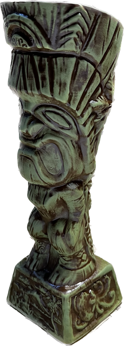 Journey to Hawaii Tiki Mug - Jungle Relic Green Limited Edition of 300, designed by Lost Tiki, Jeff Granito, Thor, and sculpted by Thor - Ready to Ship! (FREE SHIPPING in U.S.)