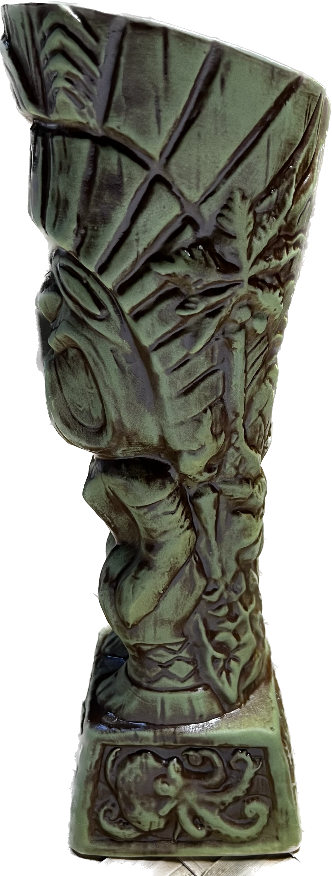 Journey to Hawaii Tiki Mug - Jungle Relic Green Limited Edition of 300, designed by Lost Tiki, Jeff Granito, Thor, and sculpted by Thor - Ready to Ship! (FREE SHIPPING in U.S.)
