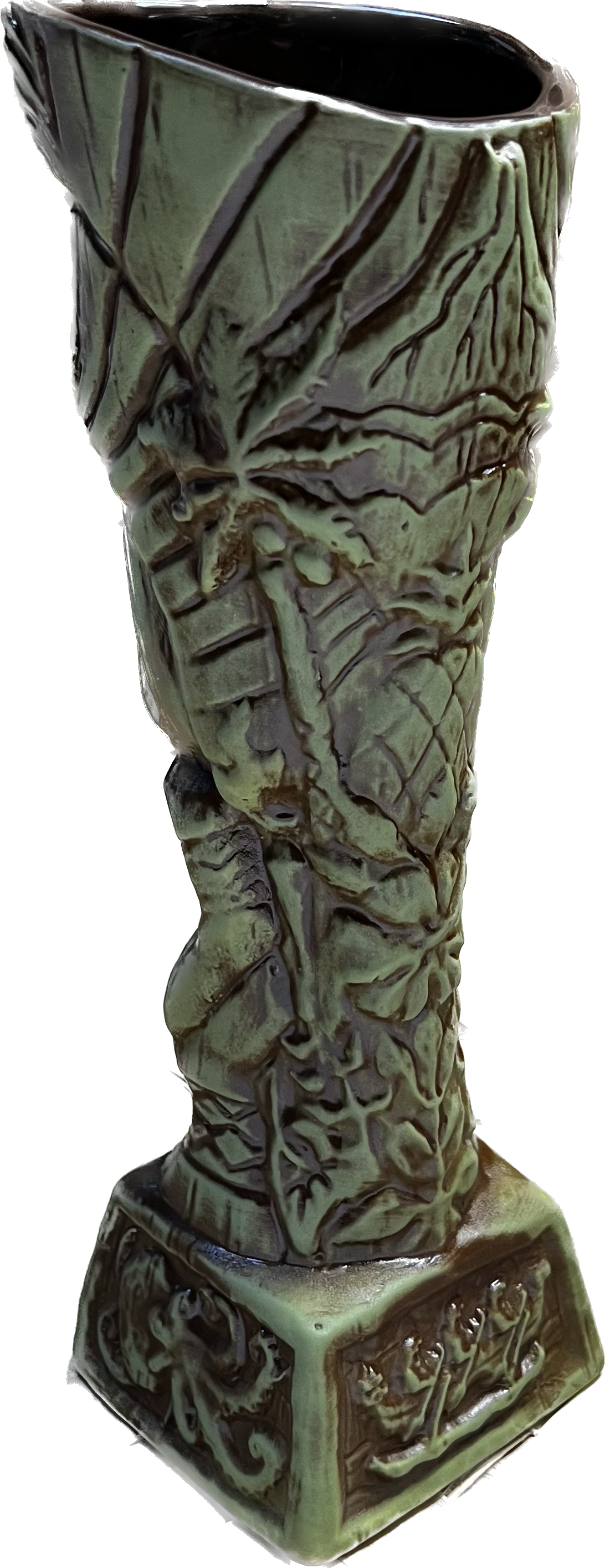 Journey to Hawaii Tiki Mug - Jungle Relic Green Limited Edition of 300, designed by Lost Tiki, Jeff Granito, Thor, and sculpted by Thor - Ready to Ship! (FREE SHIPPING in U.S.)