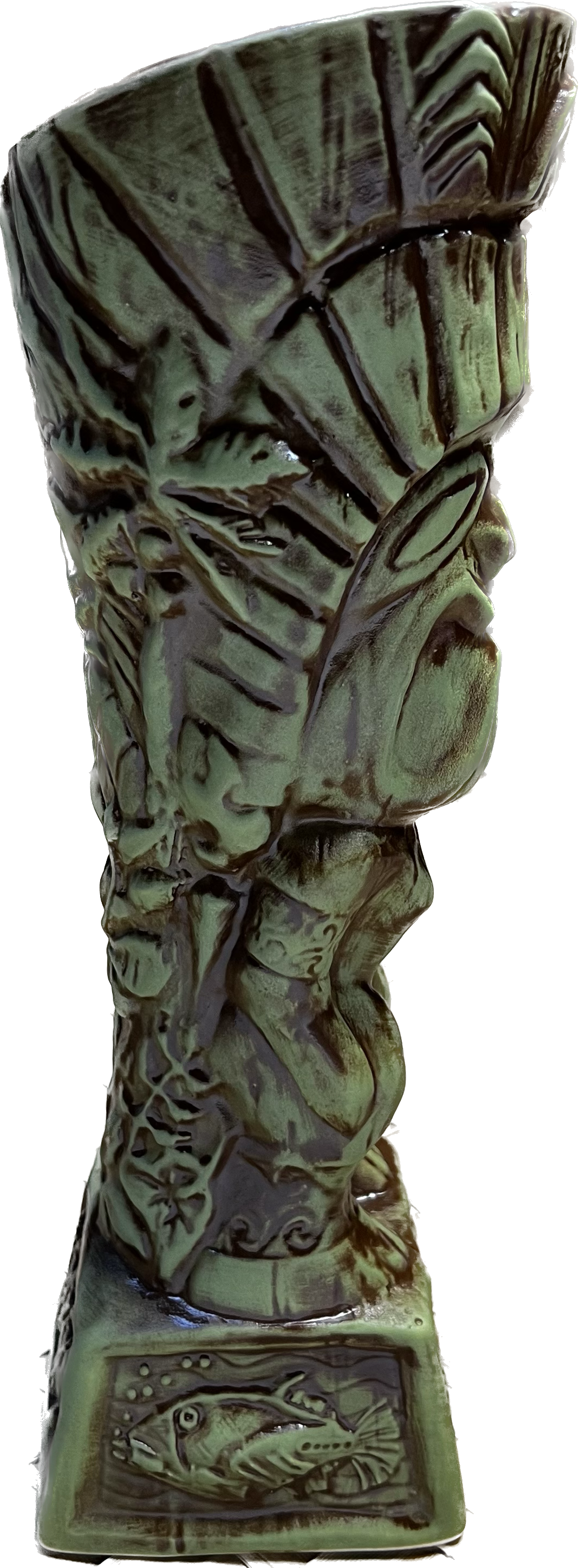Journey to Hawaii Tiki Mug - Jungle Relic Green Limited Edition of 300, designed by Lost Tiki, Jeff Granito, Thor, and sculpted by Thor - Ready to Ship! (FREE SHIPPING in U.S.)