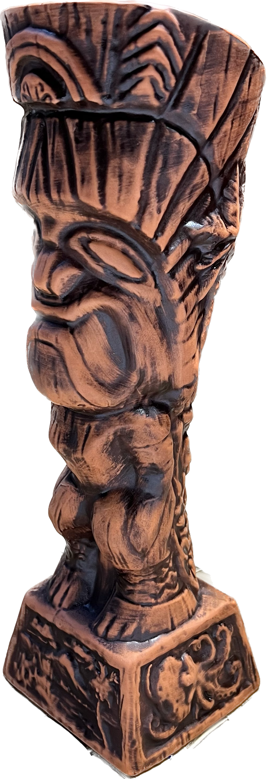 Journey to Hawaii Tiki Mug - Lava Orange Limited Edition of 300, designed by Lost Tiki, Jeff Granito, Thor, and sculpted by Thor - Ready to Ship! (FREE SHIPPING in U.S.)