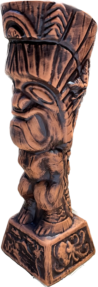 Journey to Hawaii Tiki Mug - Lava Orange Limited Edition of 300, designed by Lost Tiki, Jeff Granito, Thor, and sculpted by Thor - Ready to Ship! (FREE SHIPPING in U.S.)