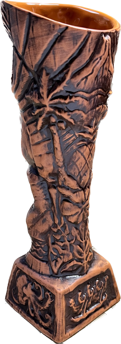 Journey to Hawaii Tiki Mug - Lava Orange Limited Edition of 300, designed by Lost Tiki, Jeff Granito, Thor, and sculpted by Thor - Ready to Ship! (FREE SHIPPING in U.S.)