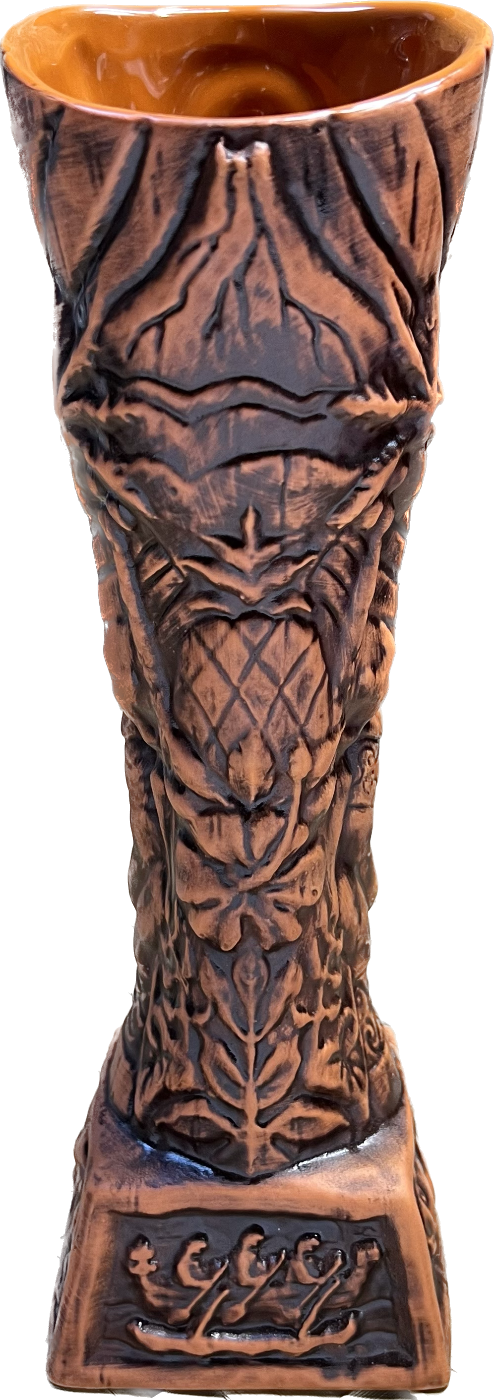 Journey to Hawaii Tiki Mug - Lava Orange Limited Edition of 300, designed by Lost Tiki, Jeff Granito, Thor, and sculpted by Thor - Ready to Ship! (FREE SHIPPING in U.S.)