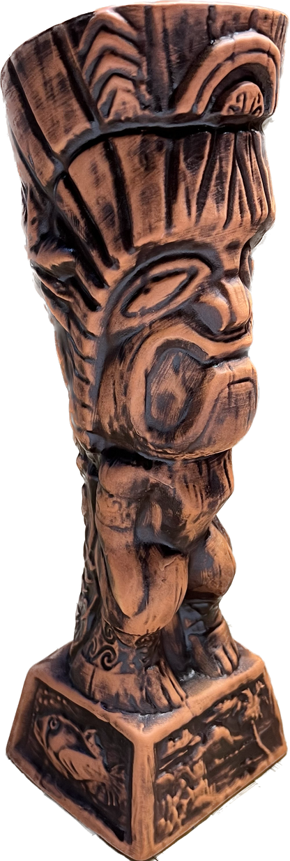 Journey to Hawaii Tiki Mug - Lava Orange Limited Edition of 300, designed by Lost Tiki, Jeff Granito, Thor, and sculpted by Thor - Ready to Ship! (FREE SHIPPING in U.S.)