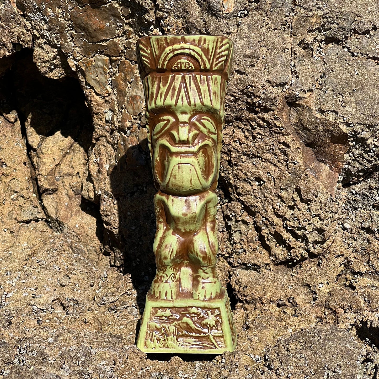Journey to Hawaii Tiki Mug - Jungle Relic Green Limited Edition of 300, designed by Lost Tiki, Jeff Granito, Thor, and sculpted by Thor - Ready to Ship! (FREE SHIPPING in U.S.)