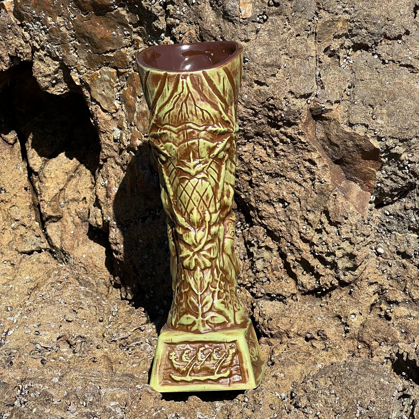 Journey to Hawaii Tiki Mug - Jungle Relic Green Limited Edition of 300, designed by Lost Tiki, Jeff Granito, Thor, and sculpted by Thor - Ready to Ship! (FREE SHIPPING in U.S.)