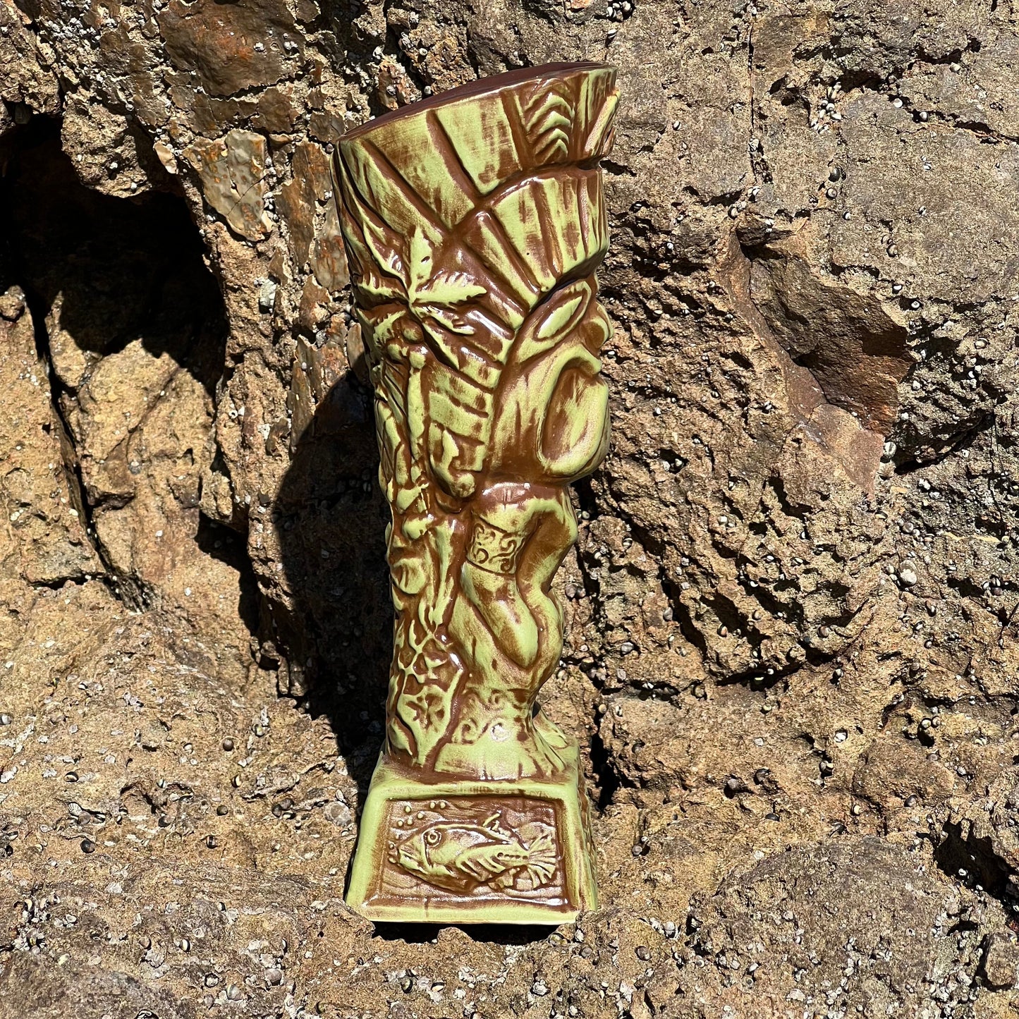 Journey to Hawaii Tiki Mug - Jungle Relic Green Limited Edition of 300, designed by Lost Tiki, Jeff Granito, Thor, and sculpted by Thor - Ready to Ship! (FREE SHIPPING in U.S.)