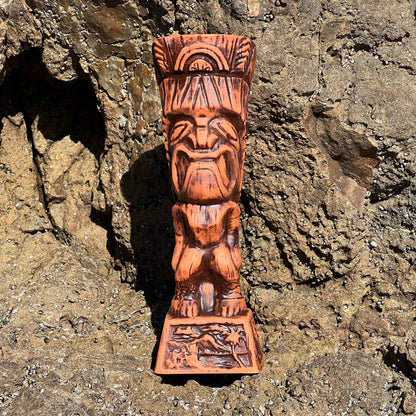 Journey to Hawaii Tiki Mug - Lava Orange Limited Edition of 300, designed by Lost Tiki, Jeff Granito, Thor, and sculpted by Thor - Ready to Ship! (FREE SHIPPING in U.S.)