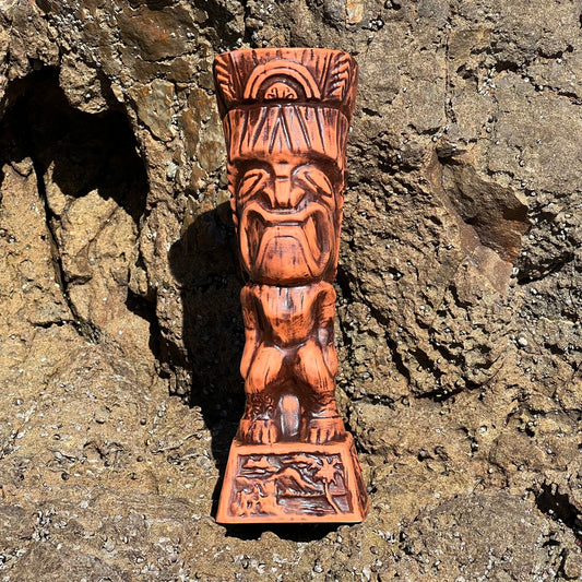 Journey to Hawaii Tiki Mug - Lava Orange Limited Edition of 300, designed by Lost Tiki, Jeff Granito, Thor, and sculpted by Thor - Ready to Ship! (FREE SHIPPING in U.S.)