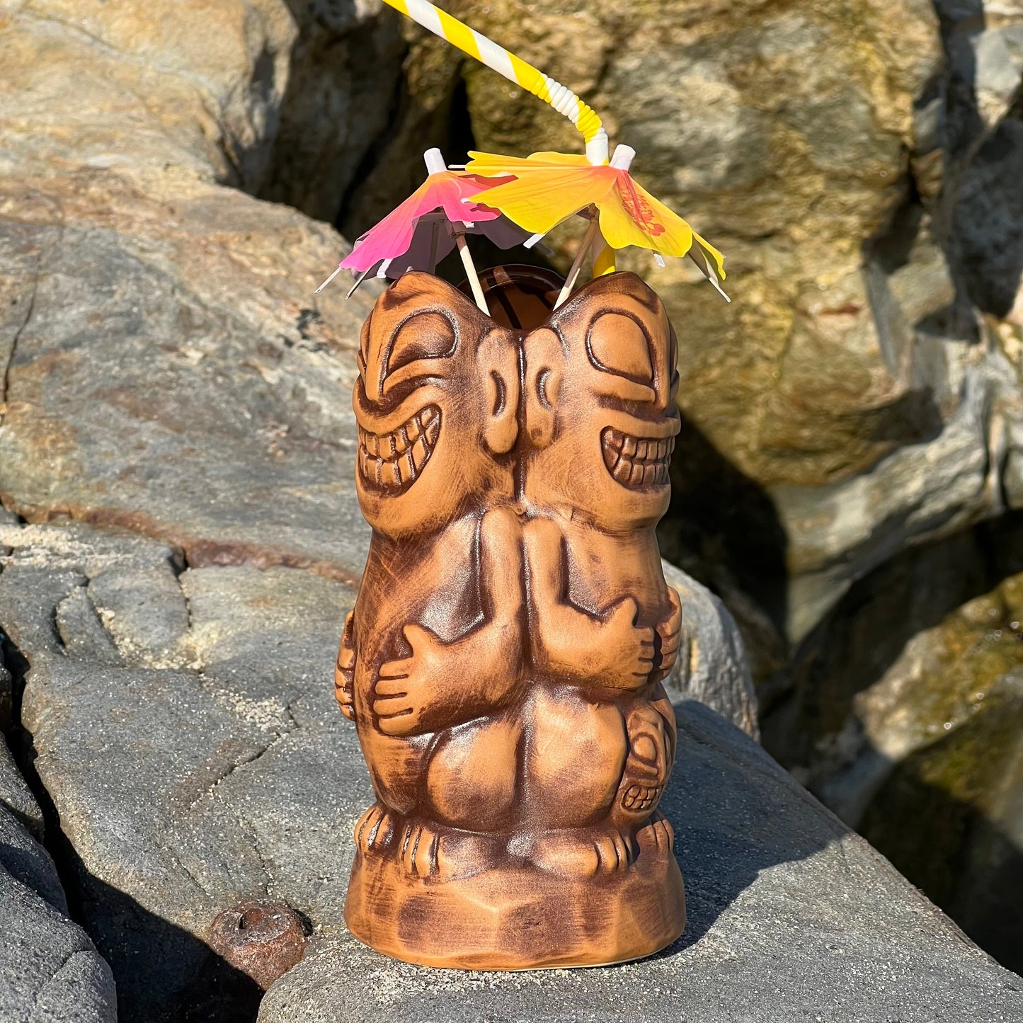 Tahitian Trio Tiki Mug, designed by TikiLand and sculpted by Thor -  Ready to Ship! (FREE SHIPPING in U.S.)