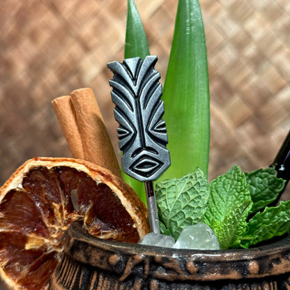 TikiLand Trading Co.'s 'Heritage Aloha' Sculpted Metal Swizzle Sticks - Set of Four (4) - Ready to Ship / Rolling Pre-Order (FREE SHIPPING in U.S.)