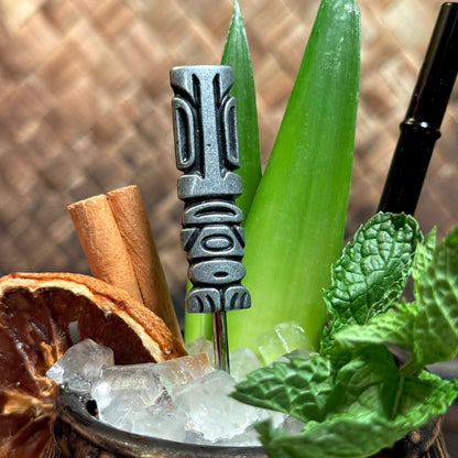 TikiLand Trading Co.'s 'Heritage Aloha' Sculpted Metal Swizzle Sticks - Set of Four (4) - Ready to Ship / Rolling Pre-Order (FREE SHIPPING in U.S.)