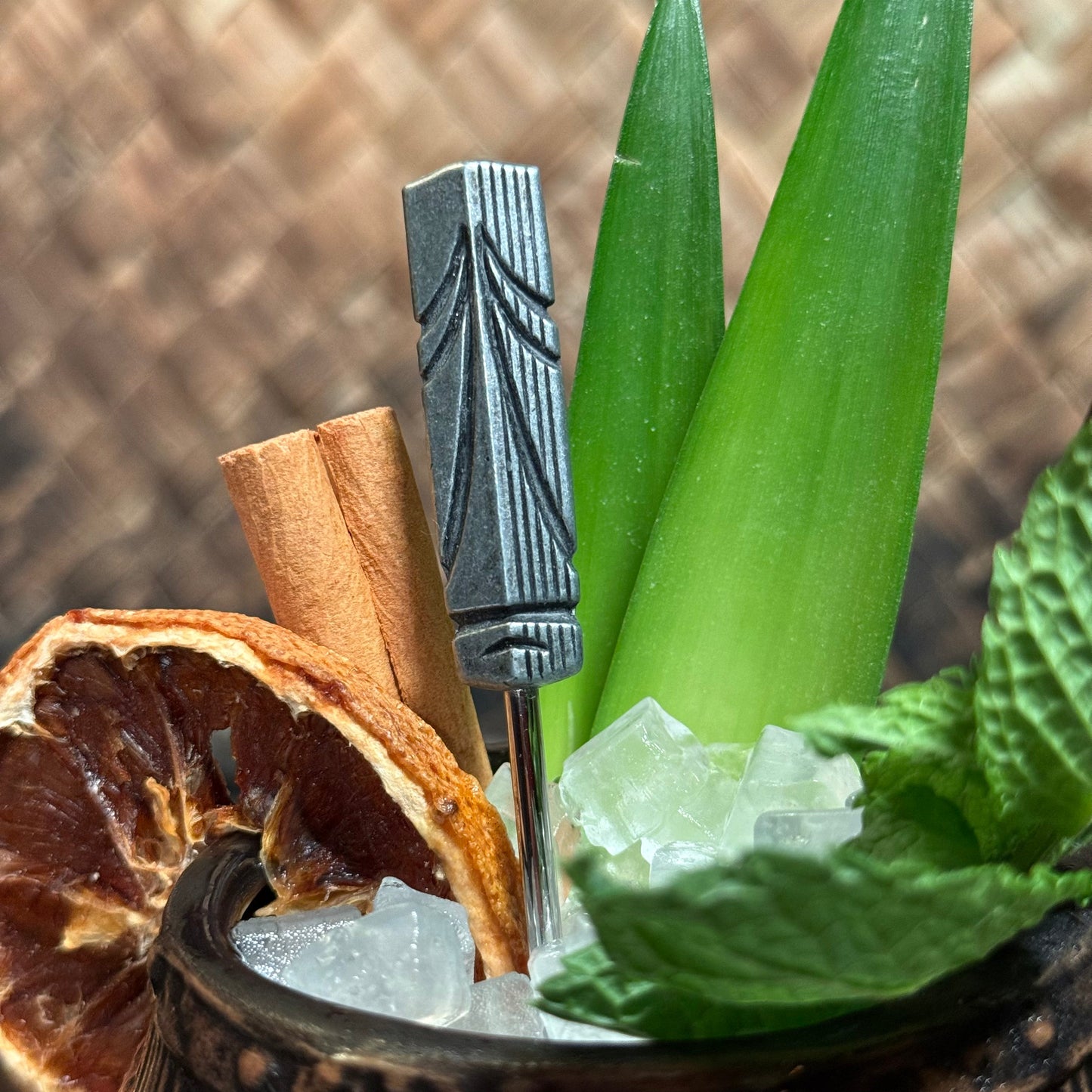 TikiLand Trading Co.'s 'Heritage Aloha' Sculpted Metal Swizzle Sticks - Set of Four (4) - Ready to Ship / Rolling Pre-Order (FREE SHIPPING in U.S.)