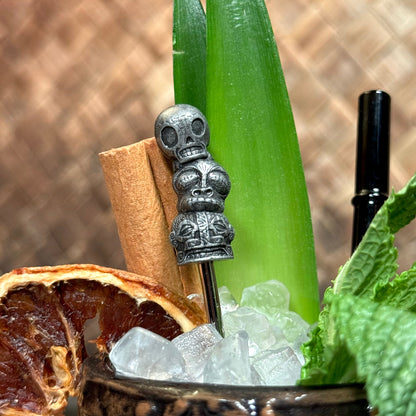 Tiki tOny's 'Best of Tiki' Sculpted Metal Swizzle Sticks - Set of Four (4) - Ready to Ship / Rolling Pre-Order (FREE SHIPPING in U.S.)
