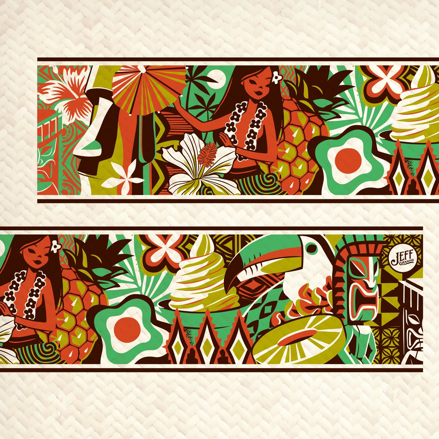 Jeff Granito's 'Island Memories' Mai Tai Cocktail Glass (1) - Ready to Ship!