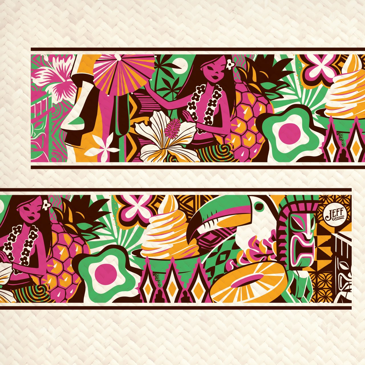 Jeff Granito's 'Island Memories' Mai Tai Cocktail Glass (1) - Ready to Ship!