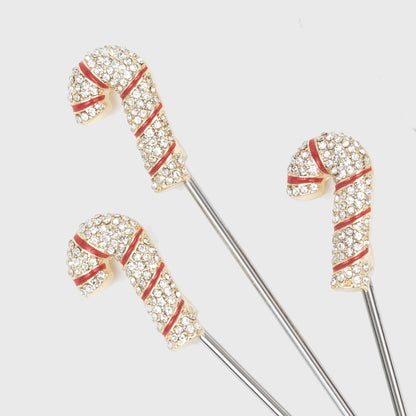 Candy cane cocktail picks - Set of 6