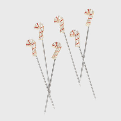 Candy cane cocktail picks - Set of 6