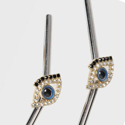Evil eye metal straws