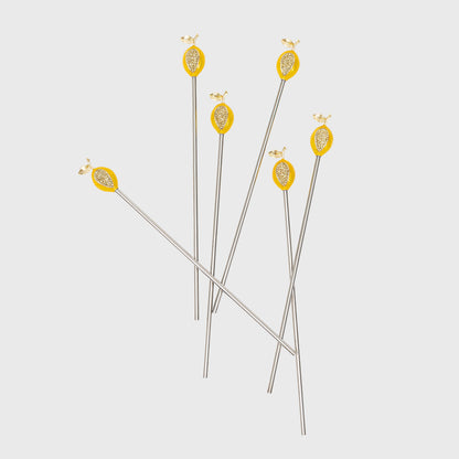 Lemon swizzle sticks - Set of 6
