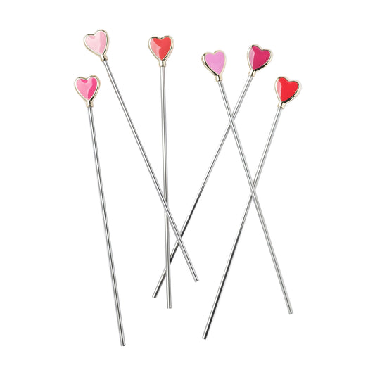 Heart swizzle sticks