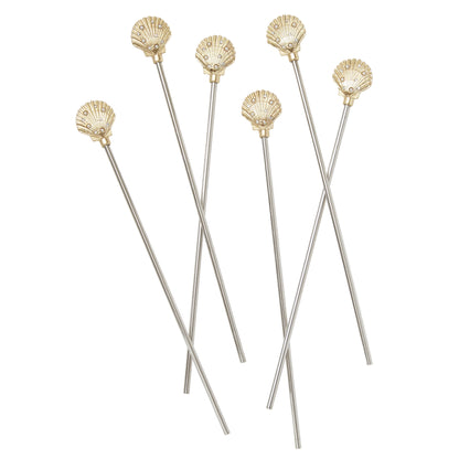 Shell swizzle sticks - Set of 6