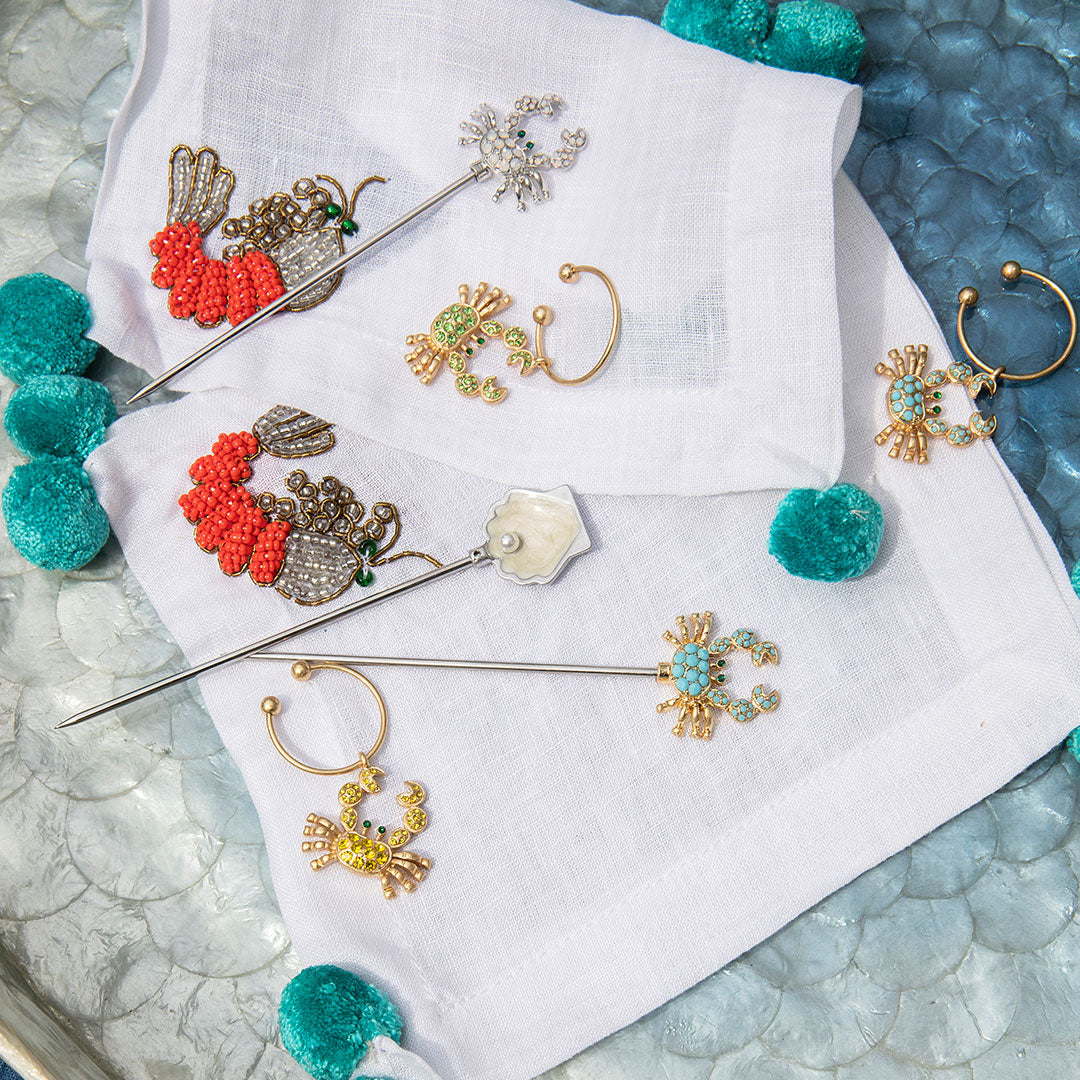 Crab cocktail picks, rainbow