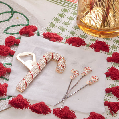 Candy cane cocktail picks - Set of 6