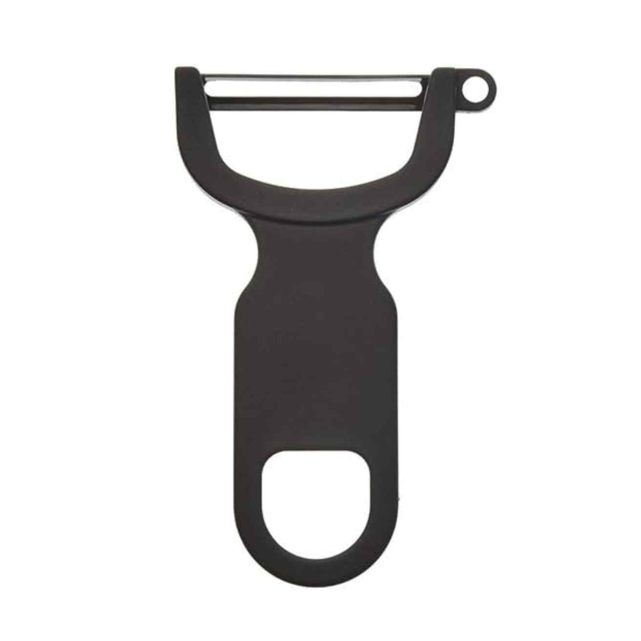 A Black Mercer Culinary Y Swiss Peeler on a white background