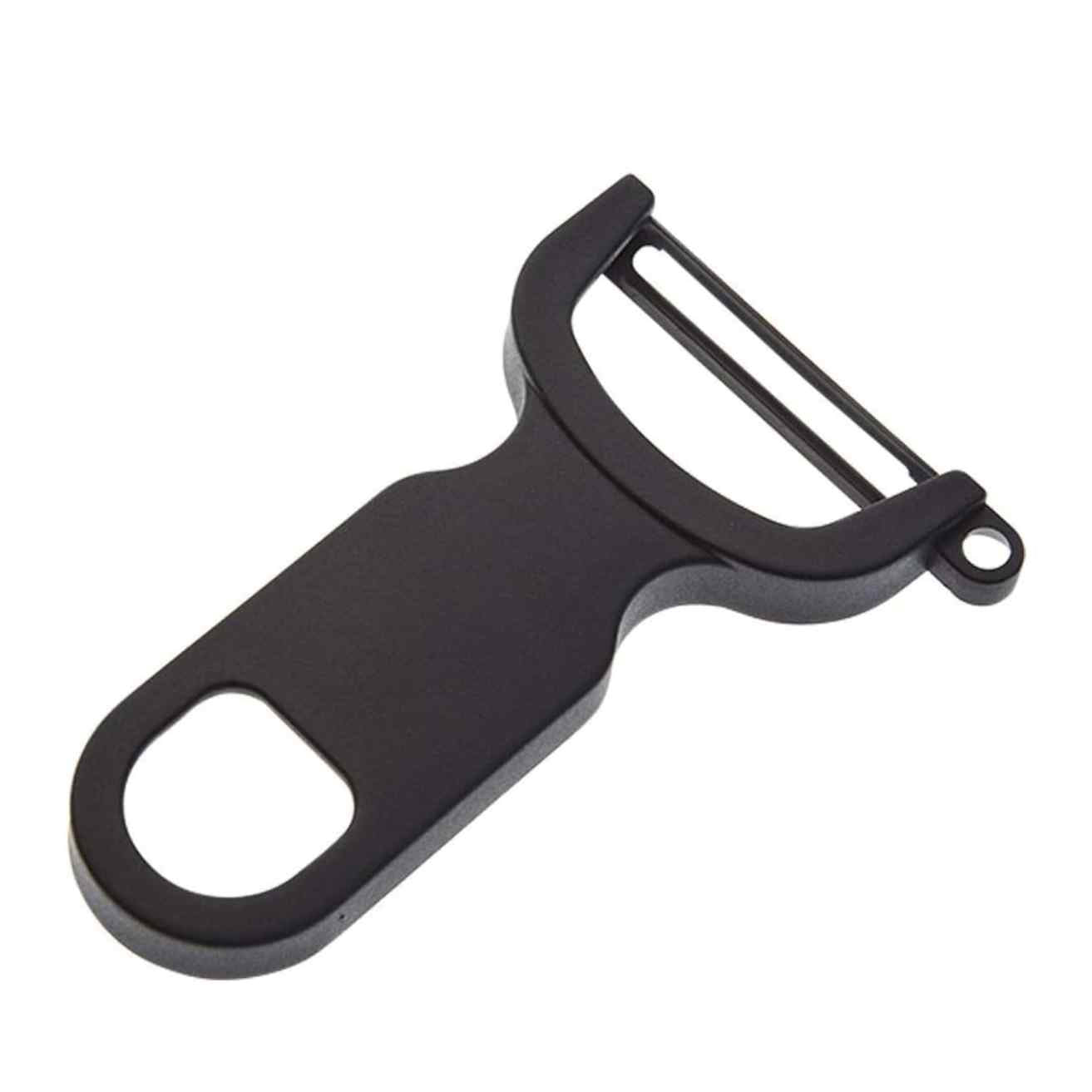 A Black Mercer Culinary Y Swiss Peeler on a white background