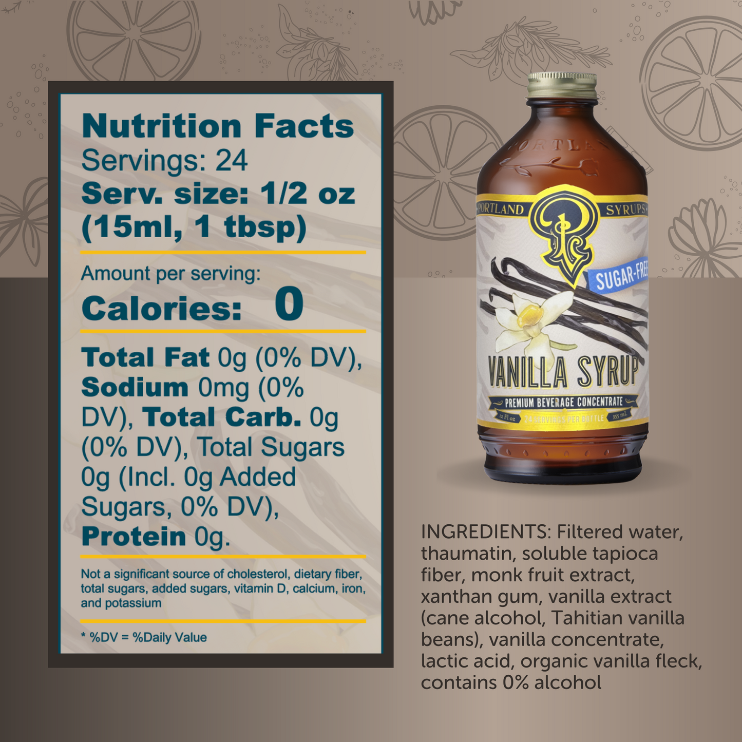 Portland Syrups Sugar Free Vanilla Syrup