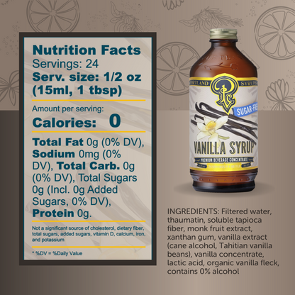 Portland Syrups Sugar Free Vanilla Syrup