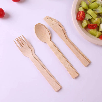 6.7" Wrapped Bamboo Cutlery Set