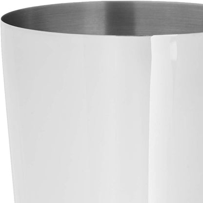 Close-up of a barfly stainless steel shaker cocktail tin set of 18 oz and 28 oz on a white background