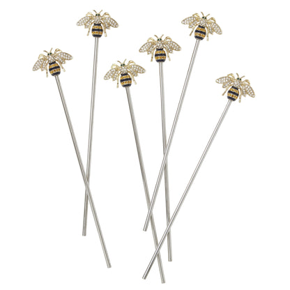 Stripey bee swizzle sticks
