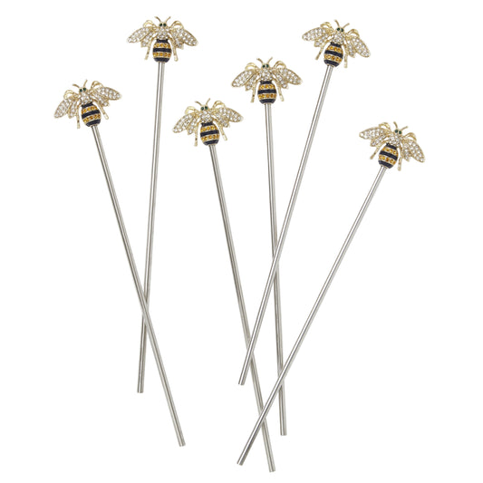 Stripey bee swizzle sticks