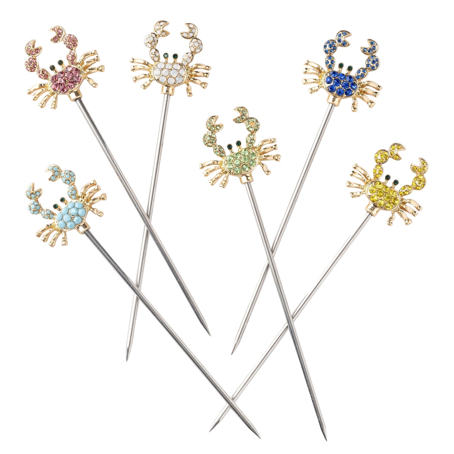 Crab cocktail picks, rainbow
