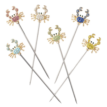 Crab cocktail picks, rainbow