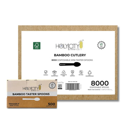 4.3" Bamboo Taster Spoons