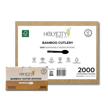 4.3" Bamboo Taster Spoons