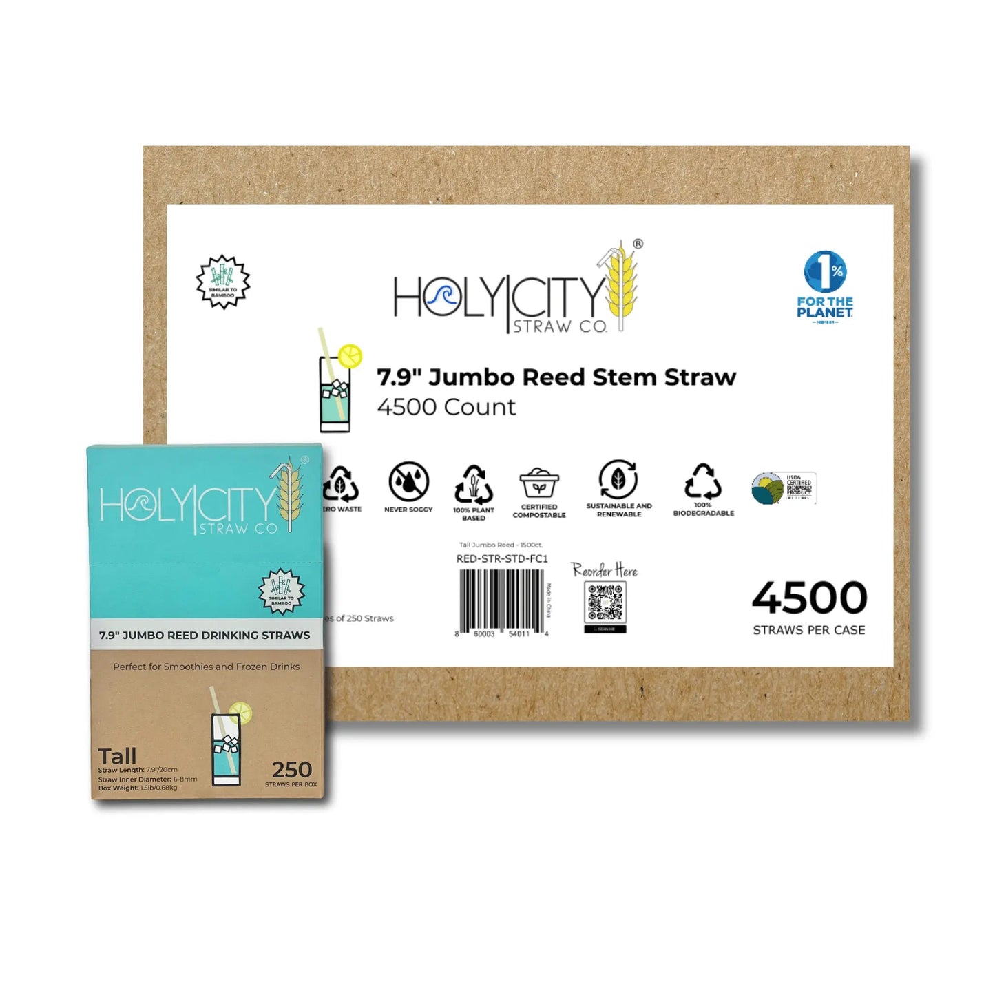 7.9" Jumbo Reed Straws