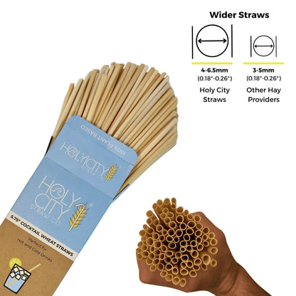 5.75" Cocktail Wheat Straws