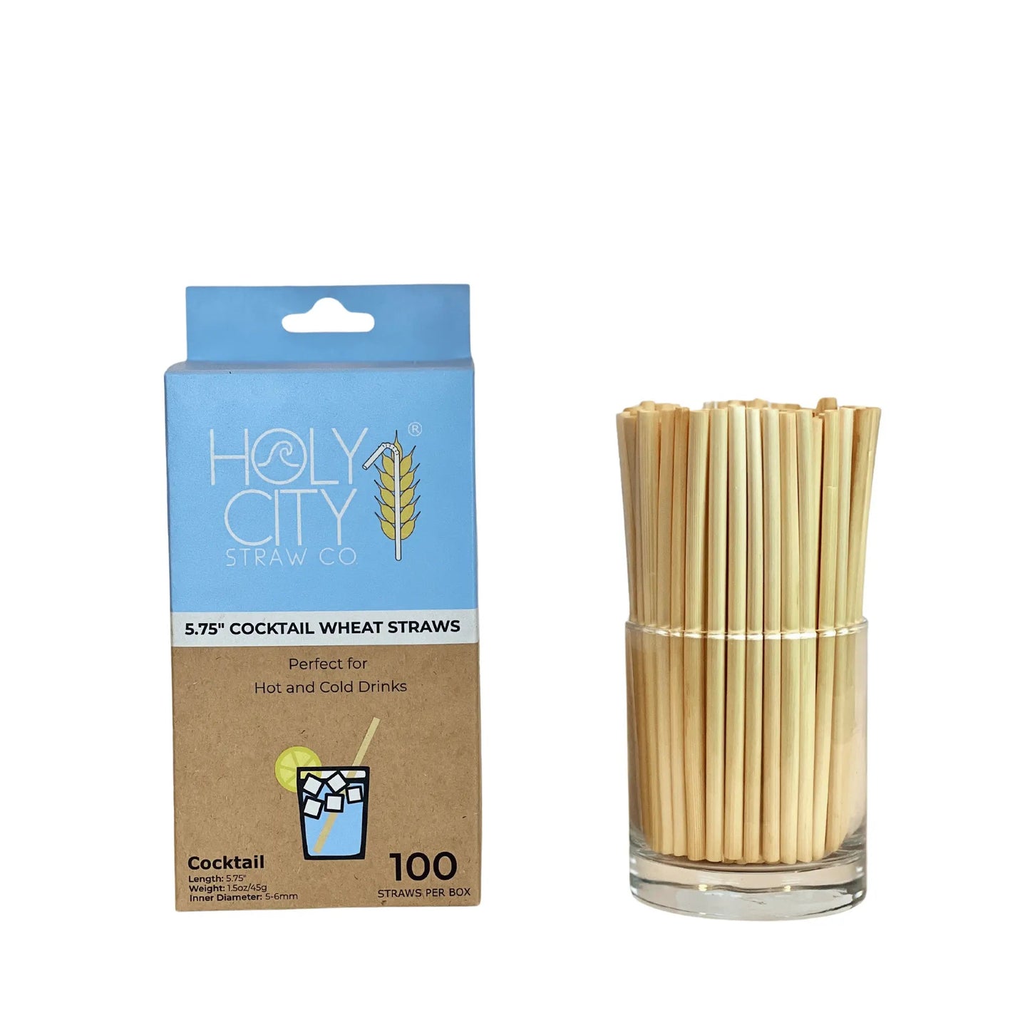 5.75" Cocktail Wheat Straws