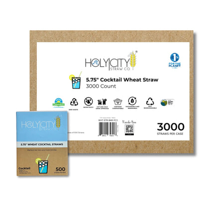 5.75" Cocktail Wheat Straws