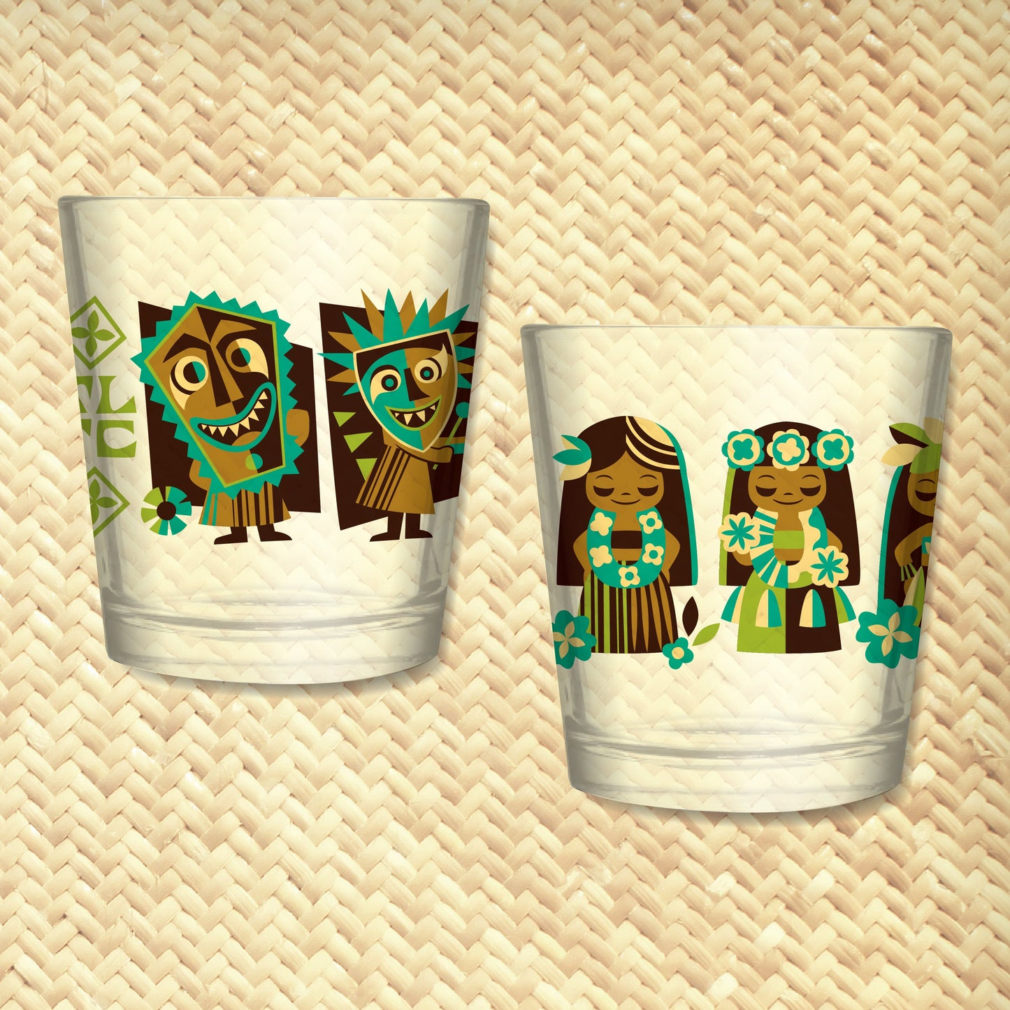 'Hula World Drummers' Mai Tai Cocktail Glass (1) - Ready to Ship!