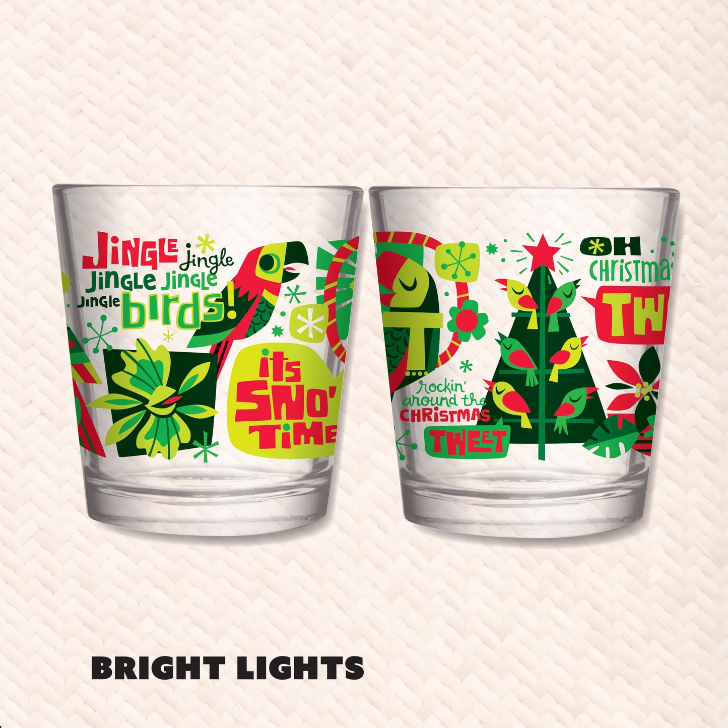 Jeff Granito's 'Jingle Birds' Mai Tai Cocktail Glass (1) - Ready to Ship!